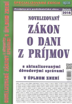 Novelizovaný Zákon o dani z príjmov (2018) 3/18